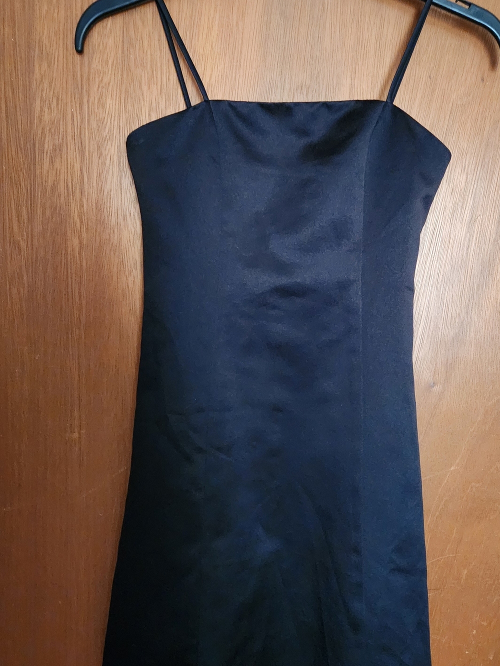 Davids Bridal Classic Black Spaghetti-Strap Mini  Dress